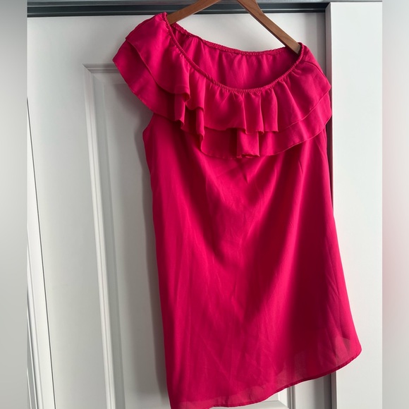 SHEIN Fuchsia One Shoulder Ruffle Dress - Picture 2 of 6